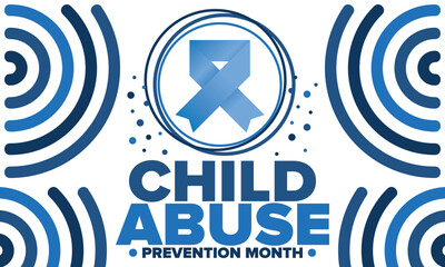 Child Abuse Prevention Month. Celebrate annual in April in United States. Stop child violence. Children protection and safety month. Unity for children. Poster, banner, background. Vector illustration