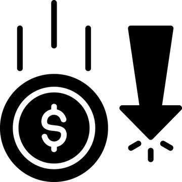 Loss icon isolated useful for business, company, corporate, finance, business, money, bank, coin, exchange, currency, growth and all project design element
