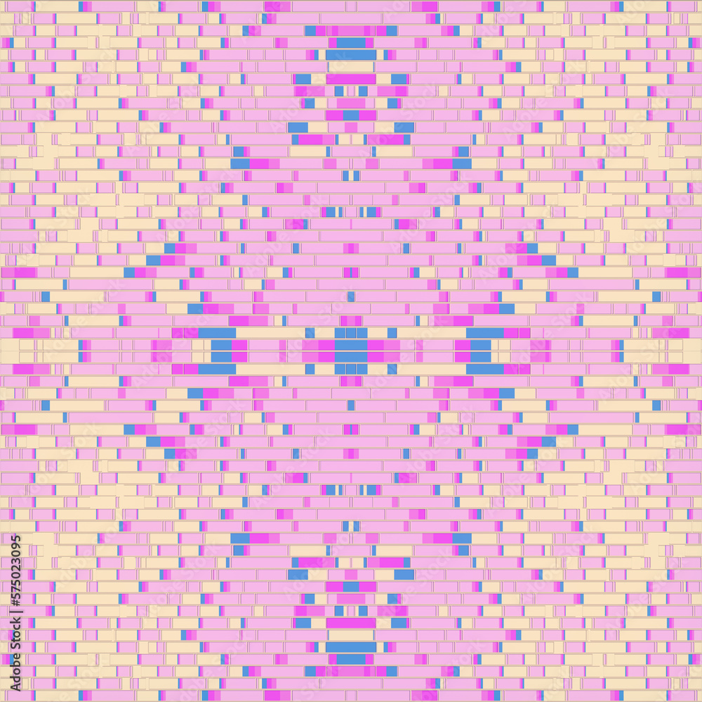 Leinwandbilder kaleidoscopic pattern of wavy rectangular stripes with trendy gradient. modern background. 3d render