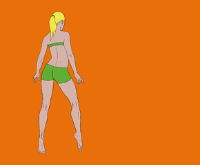 Athletic and sporty young woman jumping
