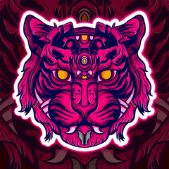 Fototapeta premium tiger head in different shapes vector file
