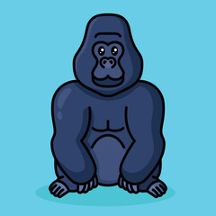 Gorilla Cute Cartoon Style