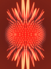 Shiny fantastic symmetrical ferromagnetic organic blob. Geometric background. 3d rendering digital illustration