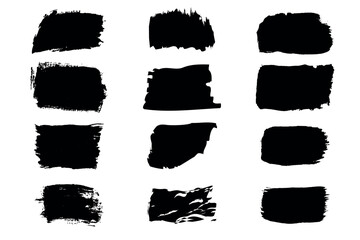 Grunge Square Black Brush Strokes