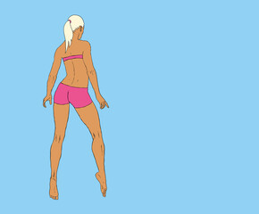 Athletic and sporty young woman jumping