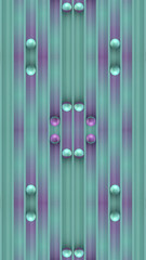 Abstract symmetrical background with chaotically rolling balls on grooves. 3d rendering digital illustration