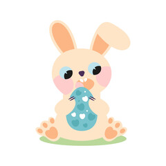 Rabbit with an Easter egg. Vector illustration in cartoon style