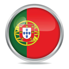 Obraz premium Portugal Flag Gradient Button Circle