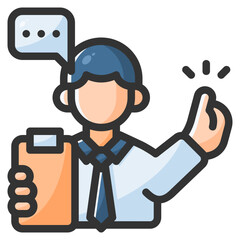 Coordinator icon isolated useful for business, company, corporate, money and finance design element