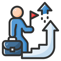 Career advancement icon isolated useful for business, company, corporate, money and finance design