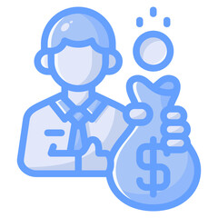 Employee wage icon isolated useful for business, company, corporate, money and finance design