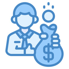 Employee wage icon isolated useful for business, company, corporate, money and finance design