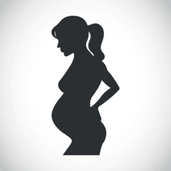 Silhouette of a pregnant woman - vector illustration