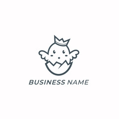 logo design kids modern chick and egg