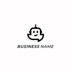 design logo head robot and chat