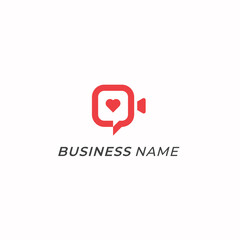 design logo creative love and video play