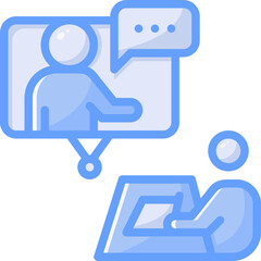 Online consulting icon isolated useful for business, company, corporate, money and finance design