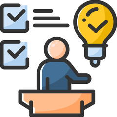 Conclusion icon isolated useful for business, company, corporate, money and finance design element