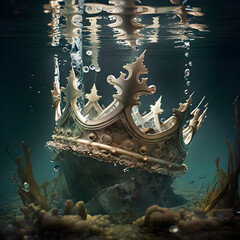 Crown that fell into the water generative ai