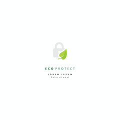 Creative Eco Protect vector illustration isolated on background. Green leaf logo Template vector Design.