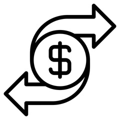 Money transfer icon isolated useful for business, ecommerce, retail, delivery, shopping and online design element
