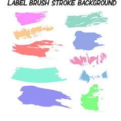 Graffiti label brush stroke backgrounds, paint or ink smudges vector for tags and stamps design. Painted label backgrounds patch. Interior colors scheme samples.