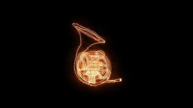 Burning Corno Music Instrument With Alpha Video