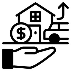 Asset icon isolated useful for finance, currency, money, business, bank, economy and investment design element