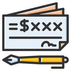 Bank check icon isolated useful for finance, currency, money, business, bank, economy and investment design element