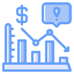 Risk icon isolated useful for finance, currency, money, business, bank, economy and investment design element