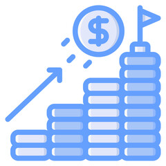Goals icon isolated useful for finance, currency, money, business, bank, economy and investment design element