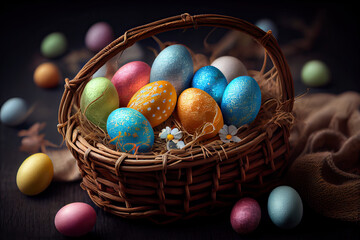 Traditional Easter Basket, Generative AI