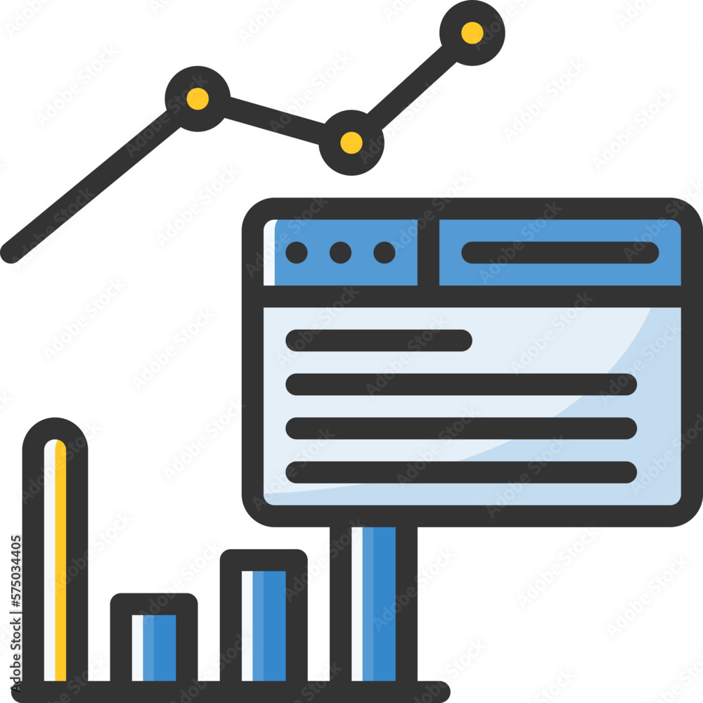 Poster web analytics icon isolated useful for development, business, technology, computer, internet and eng