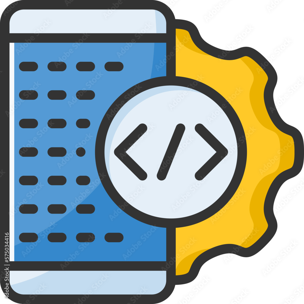 Poster apps develop icon isolated useful for development, business, technology, computer, internet and engi