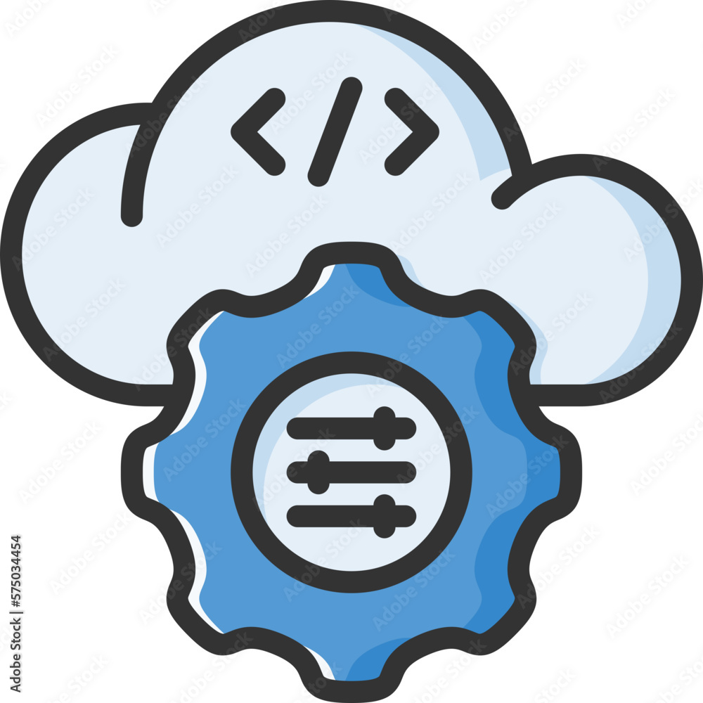 Poster cloud management icon isolated useful for development, business, technology, computer, internet and 