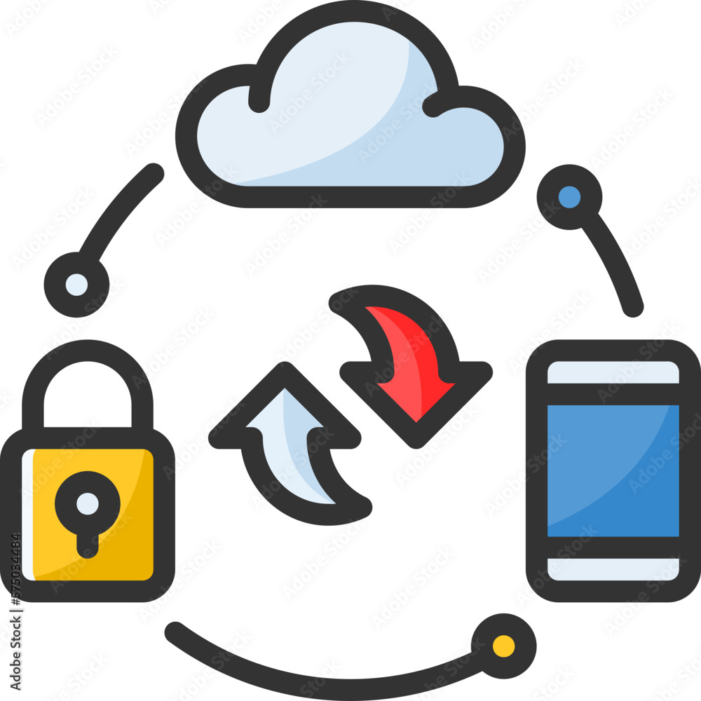 Poster mobile sync icon isolated useful for development, business, technology, computer, internet and engin