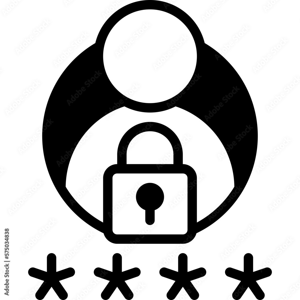 Poster secure login icon isolated useful for development, business, technology, computer, internet and engi