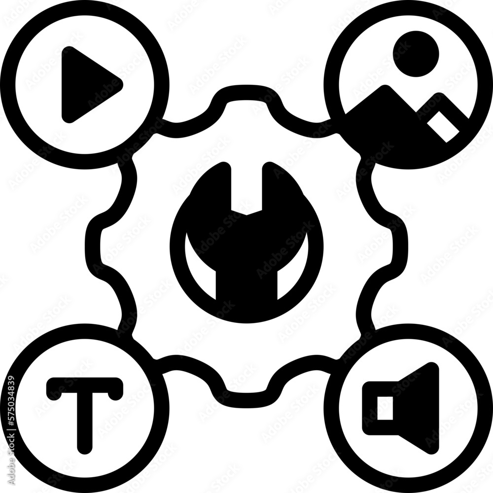Poster content management icon isolated useful for development, business, technology, computer, internet an