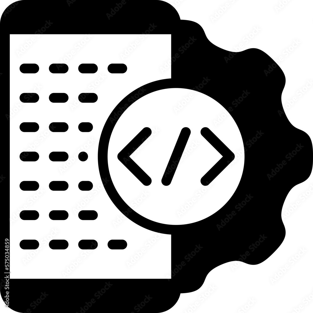 Poster apps develop icon isolated useful for development, business, technology, computer, internet and engi