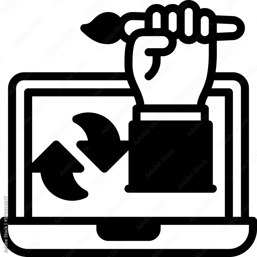 Poster design process icon isolated useful for development, business, technology, computer, internet and en