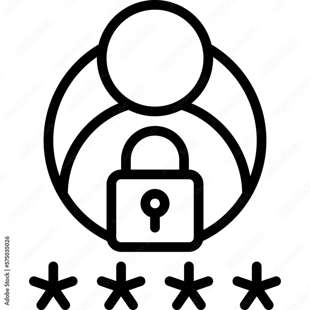 Poster secure login icon isolated useful for development, business, technology, computer, internet and engi