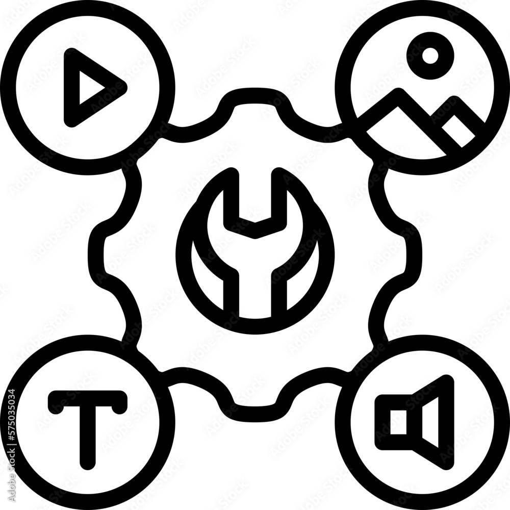 Poster content management icon isolated useful for development, business, technology, computer, internet an