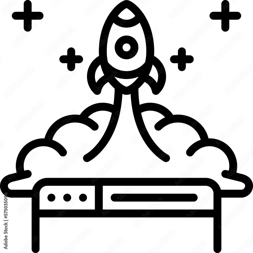 Poster launch icon isolated useful for development, business, technology, computer, internet and engineer d