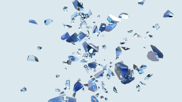 flying and breaking cube