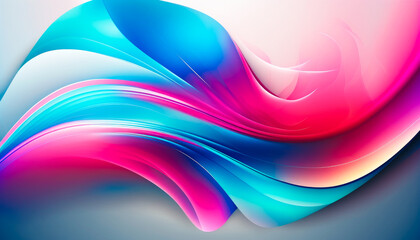 Obraz na płótnie Canvas Colorful abstract background with blue, pink and purple waves. Generative AI.