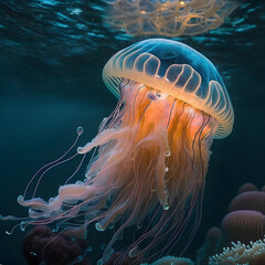 Jellyfish in the sea generative ai