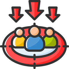 Target audience icon isolated useful for marketing, technology, online, internet, advertising, development and business design element