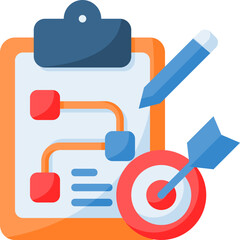 Planning icon isolated useful for marketing, technology, online, internet, advertising, development and business design element