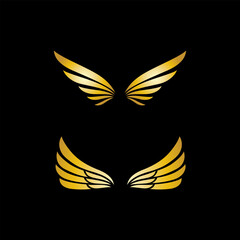 wings vector illustration for a symbol or logo icon. golden wings logo 