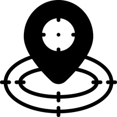Target location icon isolated useful for marketing, technology, online, internet, advertising, development and business design element